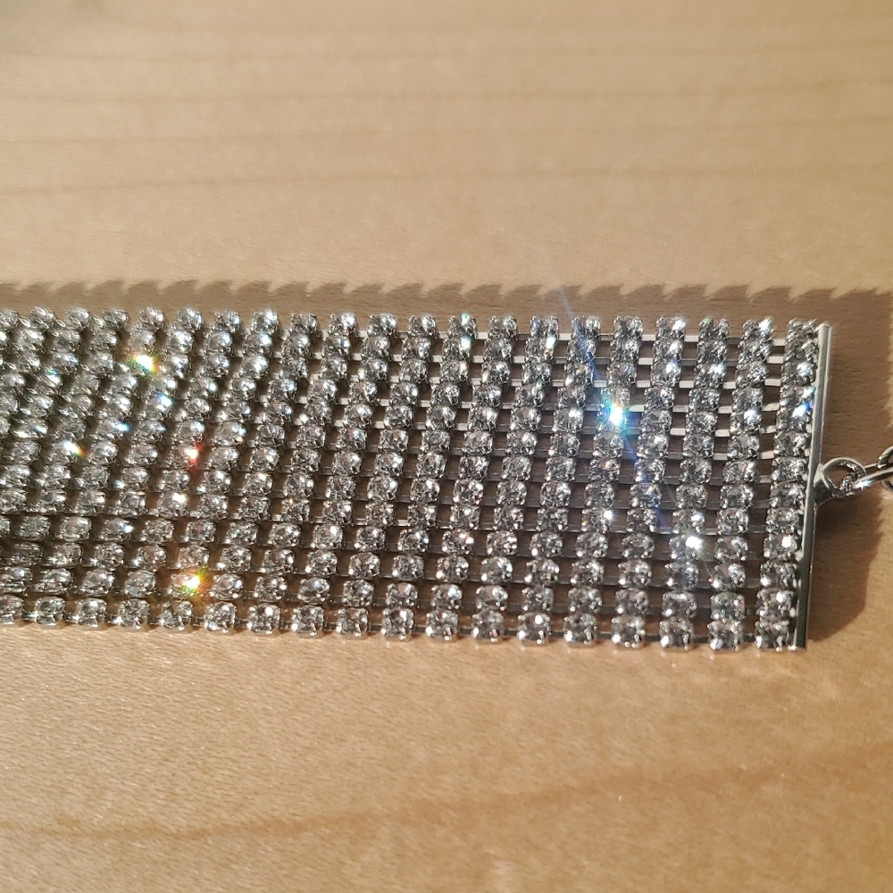 Silver-tone Rhinestone Bracelet - Picture 3 of 4